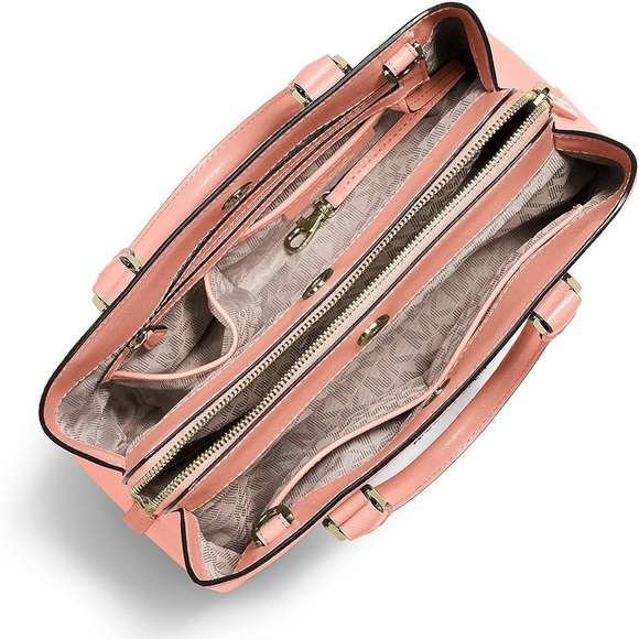 Michael Kors Savannah Satchel Saffiano (Peach) - Picture 2 of 13